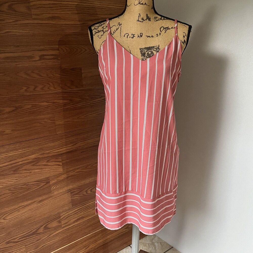 Forever 21 Sleeveless Gingham Plaid Mini Dress Orange White medium M beach dress